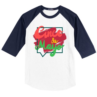 Cinco De Mayo Text Celebration Baseball Sleeve Shirt