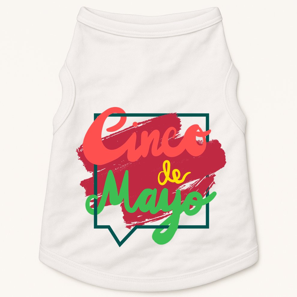 Cinco De Mayo Text Celebration Doggie Tank