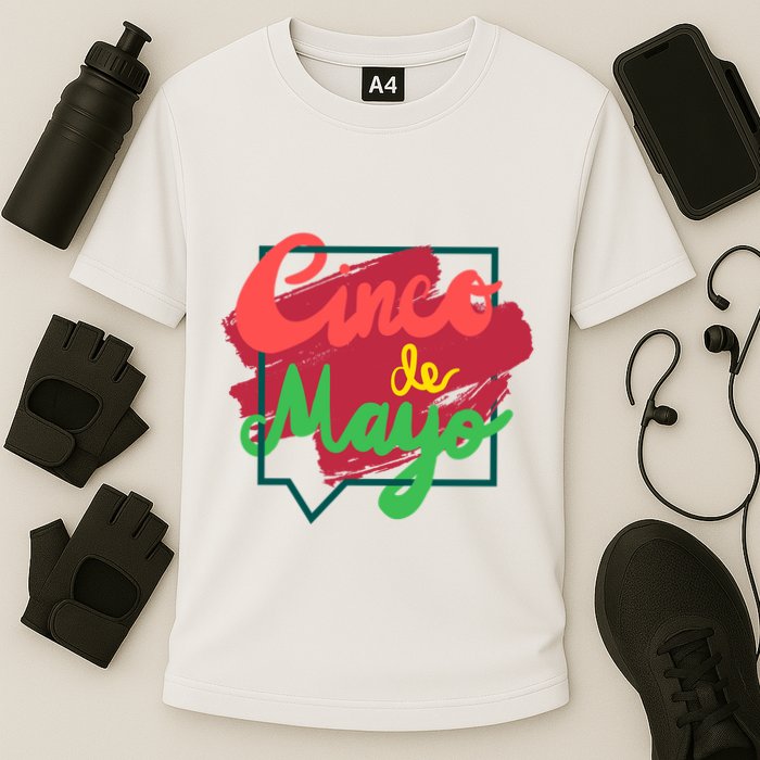 Cinco De Mayo Text Celebration Cooling Performance Crew T-Shirt