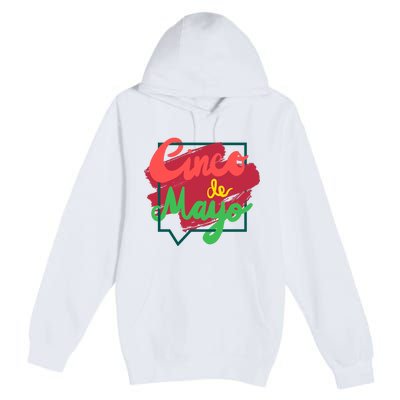 Cinco De Mayo Text Celebration Premium Pullover Hoodie