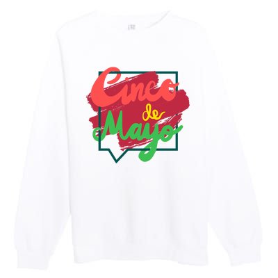 Cinco De Mayo Text Celebration Premium Crewneck Sweatshirt