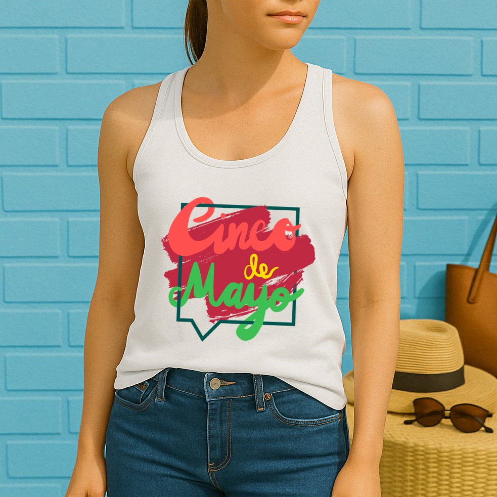 Cinco De Mayo Text Celebration Womens Tank Top