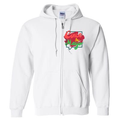 Cinco De Mayo Text Celebration Full Zip Hoodie