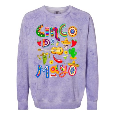 Cinco De Mayo Mexican Fiesta 5 De Mayo Colorblast Crewneck Sweatshirt