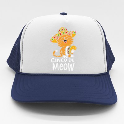 Cinco De Meow Cute Cinco De Mayo Sombrero Taco Cat Costume Trucker Hat