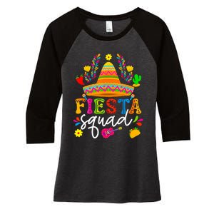 Cinco De Mayo Fiesta Squad Mexican Party Cinco De Mayo Party Women's Tri-Blend 3/4-Sleeve Raglan Shirt