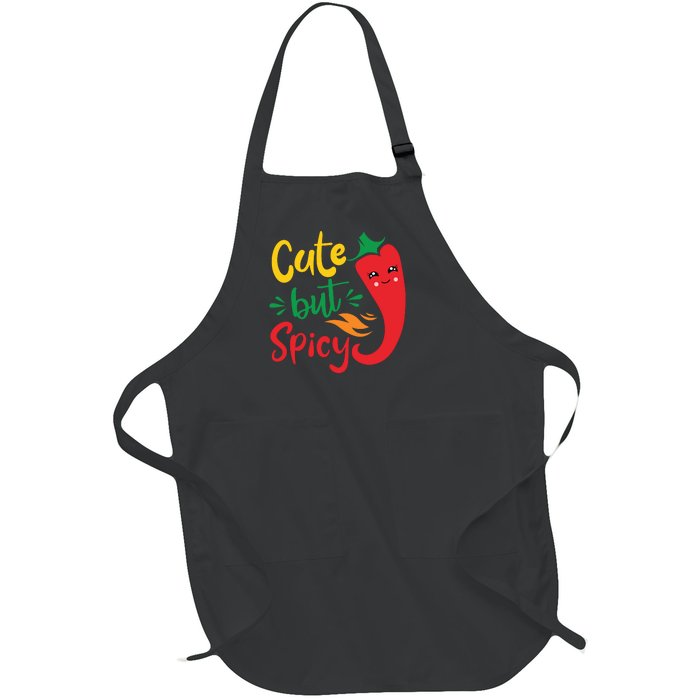 Cinco De Mayo Cute But Spicy Funny Hot Pepper Full-Length Apron With Pockets