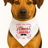 Cinco De Mayo Fiesta Mustache USA-Made Doggie Bandana