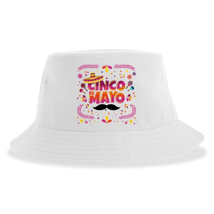 Cinco De Mayo Fiesta Mustache Sustainable Bucket Hat