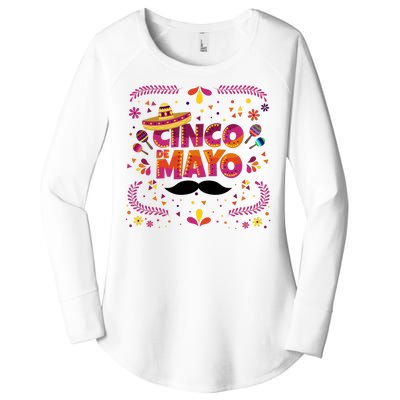 Cinco De Mayo Fiesta Mustache Women's Perfect Tri Tunic Long Sleeve Shirt