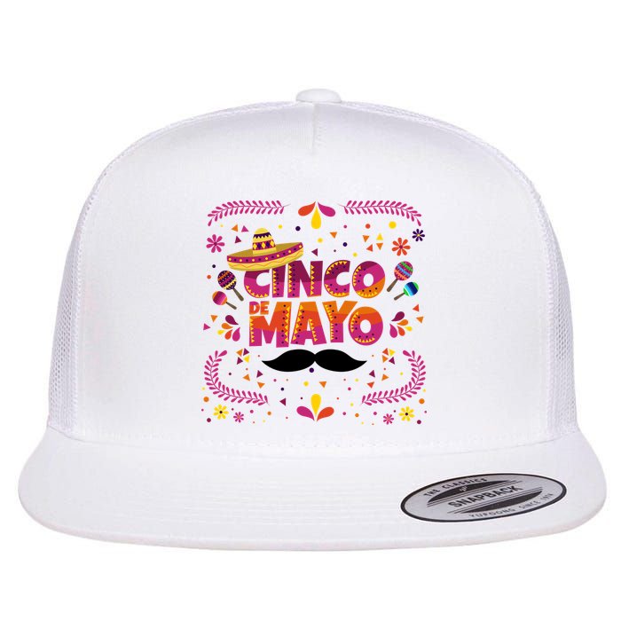 Cinco De Mayo Fiesta Mustache Flatbill Hat