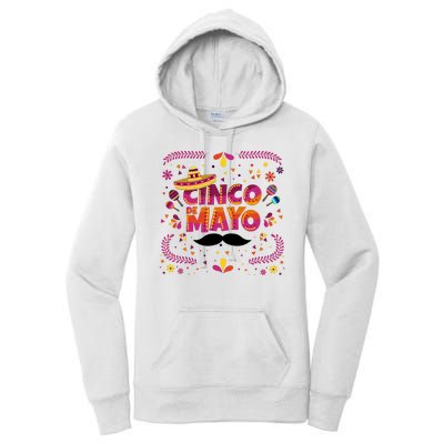 Cinco De Mayo Fiesta Mustache Women's Pullover Hoodie