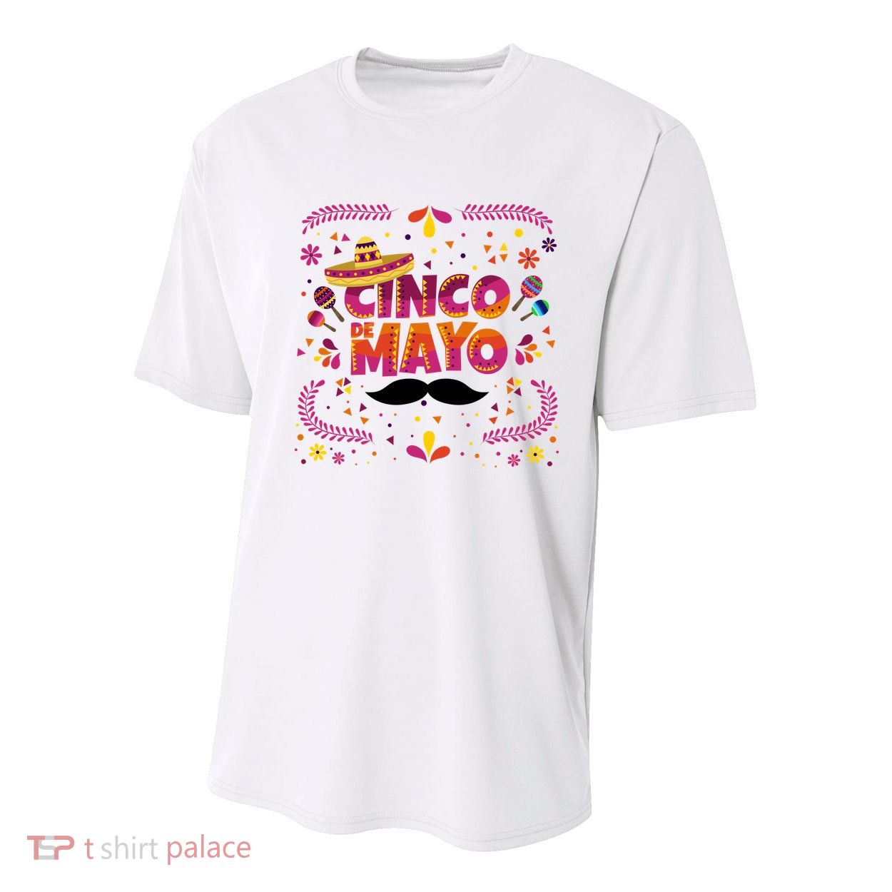 Cinco De Mayo Fiesta Mustache Youth Performance Sprint T-Shirt
