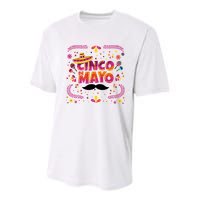 Cinco De Mayo Fiesta Mustache Youth Performance Sprint T-Shirt
