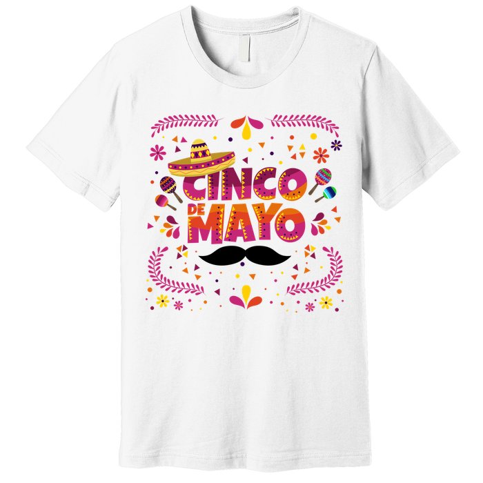 Cinco De Mayo Fiesta Mustache Premium T-Shirt