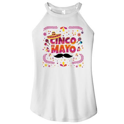 Cinco De Mayo Fiesta Mustache Women’s Perfect Tri Rocker Tank