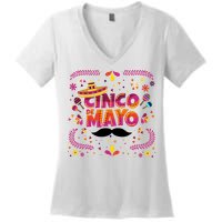 Cinco De Mayo Fiesta Mustache Women's V-Neck T-Shirt
