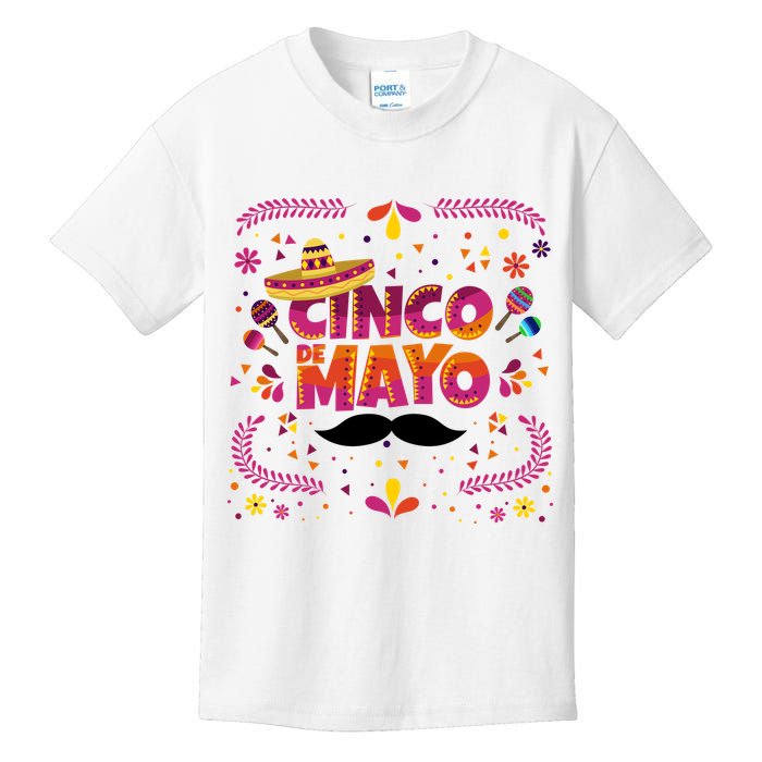 Cinco De Mayo Fiesta Mustache Kids T-Shirt