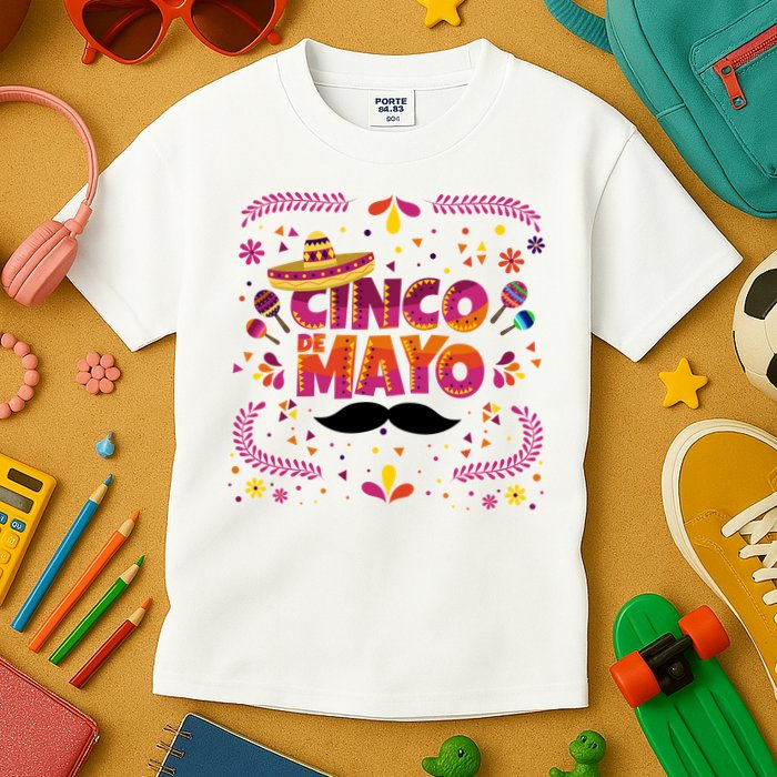 Cinco De Mayo Fiesta Mustache Kids T-Shirt