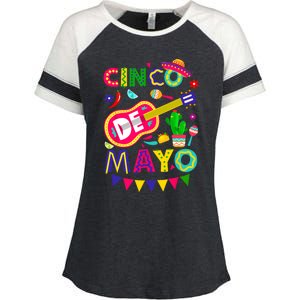 Cinco De Mayo Mexican Fiesta 5 De Mayo Funny Cinco De Mayo Enza Ladies Jersey Colorblock Tee