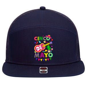 Cinco De Mayo Mexican Fiesta 5 De Mayo Funny Cinco De Mayo 7 Panel Mesh Trucker Snapback Hat