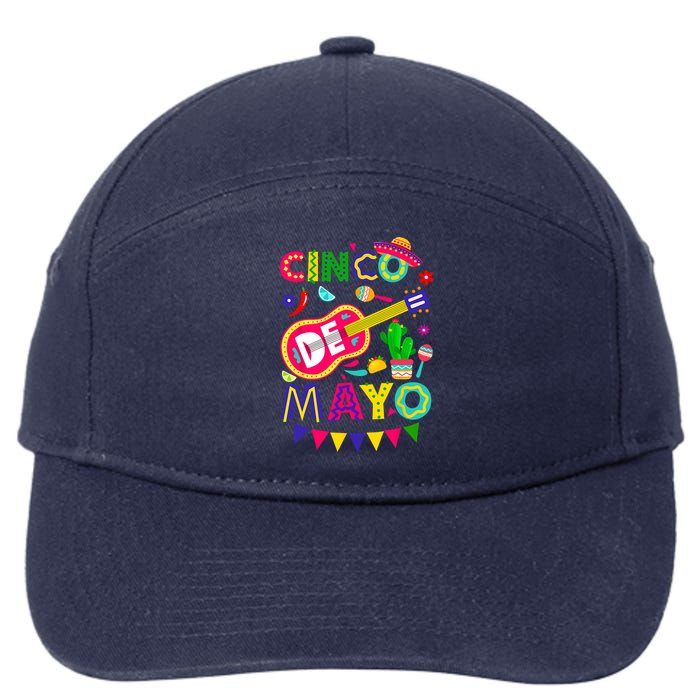 Cinco De Mayo Mexican Fiesta 5 De Mayo Funny Cinco De Mayo 7-Panel Snapback Hat