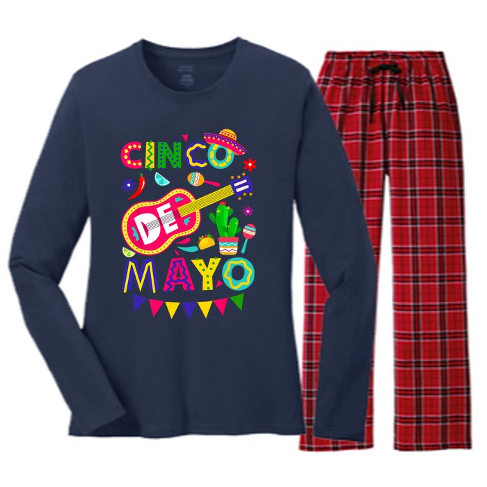 Cinco De Mayo Mexican Fiesta 5 De Mayo Funny Cinco De Mayo Women's Long Sleeve Flannel Pajama Set 