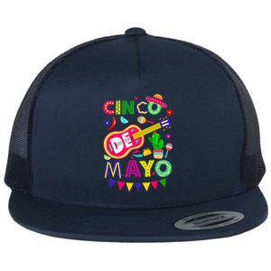 Cinco De Mayo Mexican Fiesta 5 De Mayo Funny Cinco De Mayo Flat Bill Trucker Hat