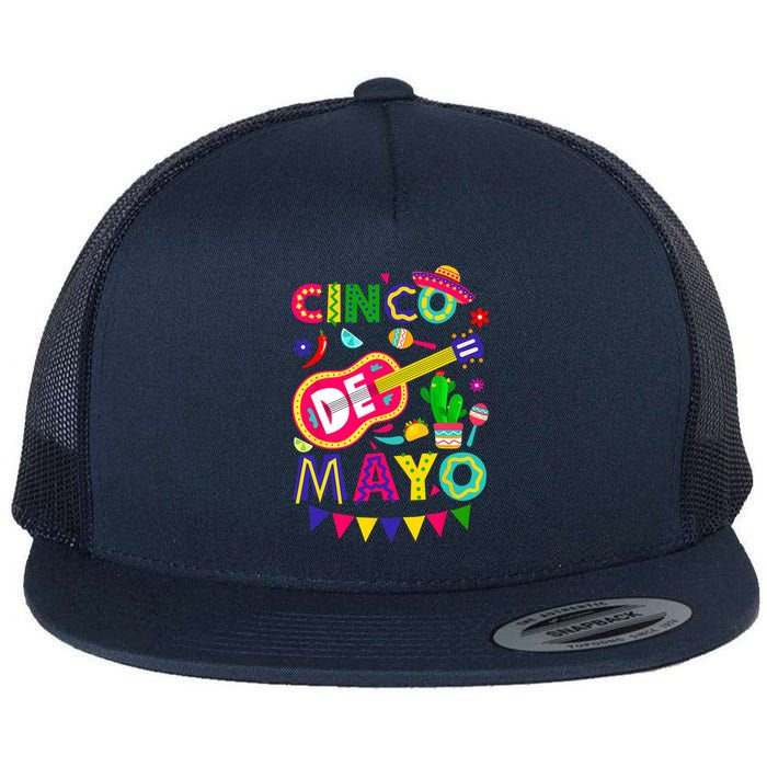 Cinco De Mayo Mexican Fiesta 5 De Mayo Funny Cinco De Mayo Flat Bill Trucker Hat