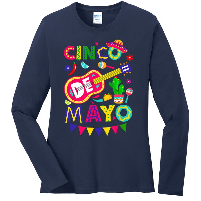 Cinco De Mayo Mexican Fiesta 5 De Mayo Funny Cinco De Mayo Ladies Long Sleeve Shirt