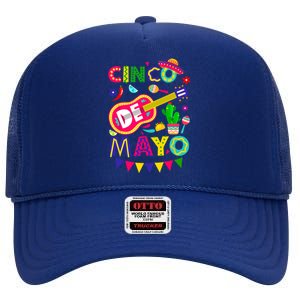 Cinco De Mayo Mexican Fiesta 5 De Mayo Funny Cinco De Mayo High Crown Mesh Back Trucker Hat