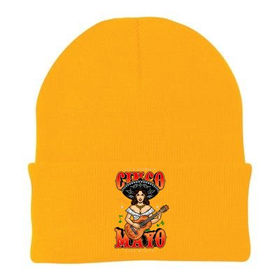 Cinco De Mayo Women Playing Banjo Knit Cap Winter Beanie