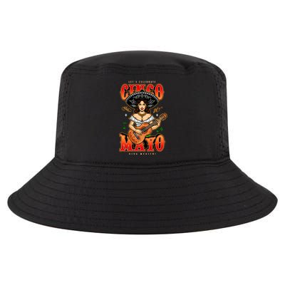 Cinco De Mayo Women Playing Banjo Cool Comfort Performance Bucket Hat