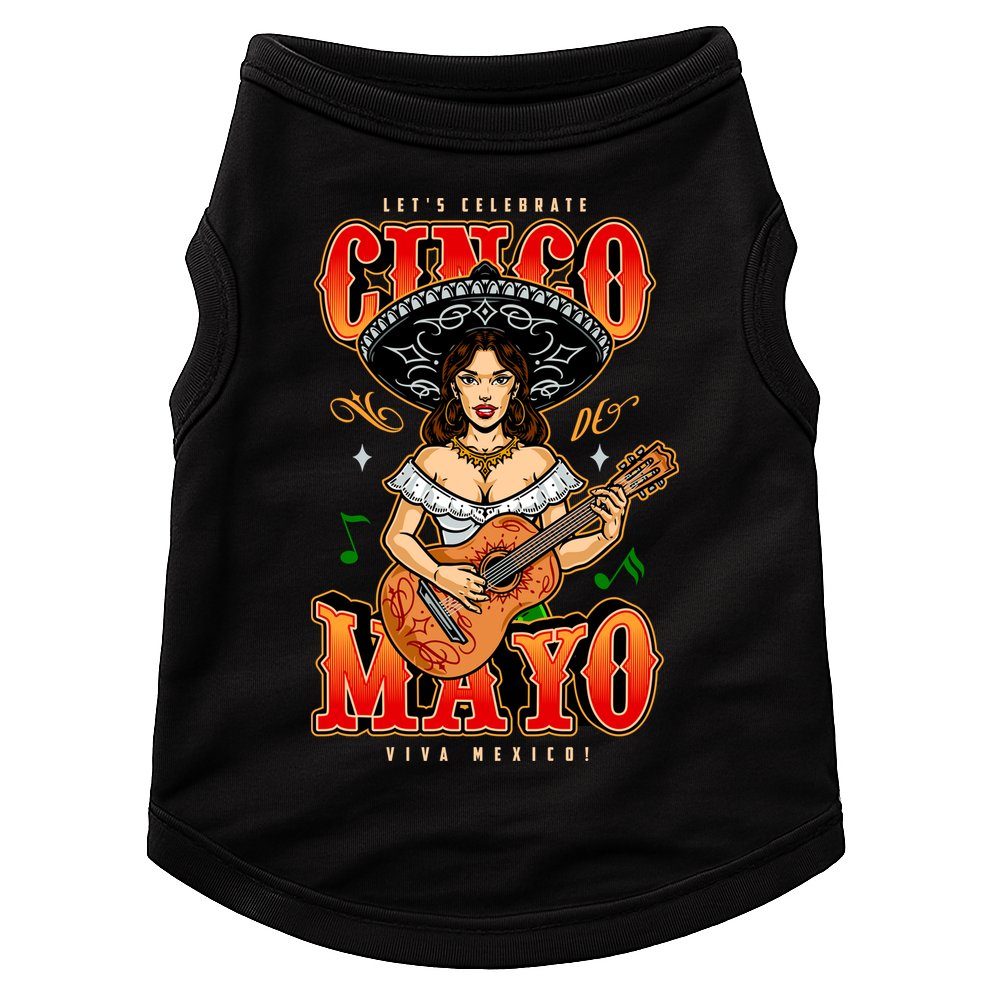 Cinco De Mayo Women Playing Banjo Doggie Tank