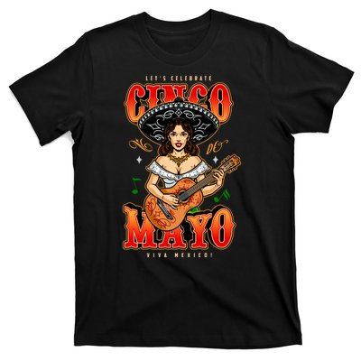 Cinco De Mayo Women Playing Banjo T-Shirt