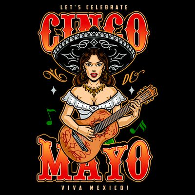 Cinco De Mayo Women Playing Banjo T-Shirt