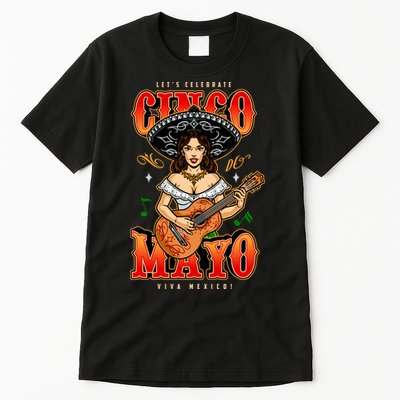 Cinco De Mayo Women Playing Banjo Tall T-Shirt