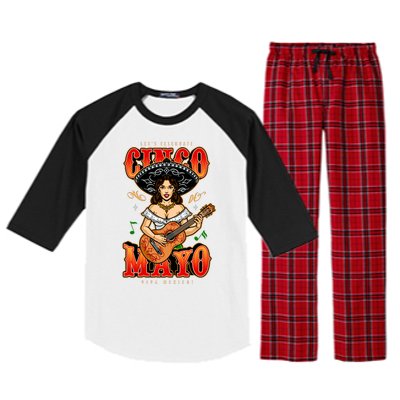 Cinco De Mayo Women Playing Banjo Raglan Sleeve Pajama Set