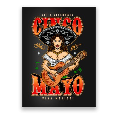 Cinco De Mayo Women Playing Banjo Poster