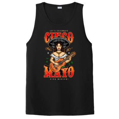 Cinco De Mayo Women Playing Banjo PosiCharge Competitor Tank