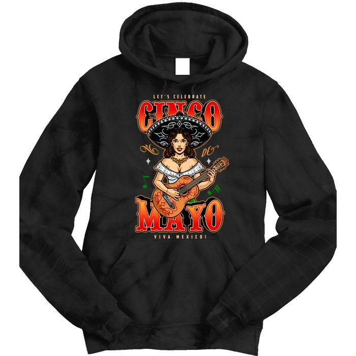 Cinco De Mayo Women Playing Banjo Tie Dye Hoodie