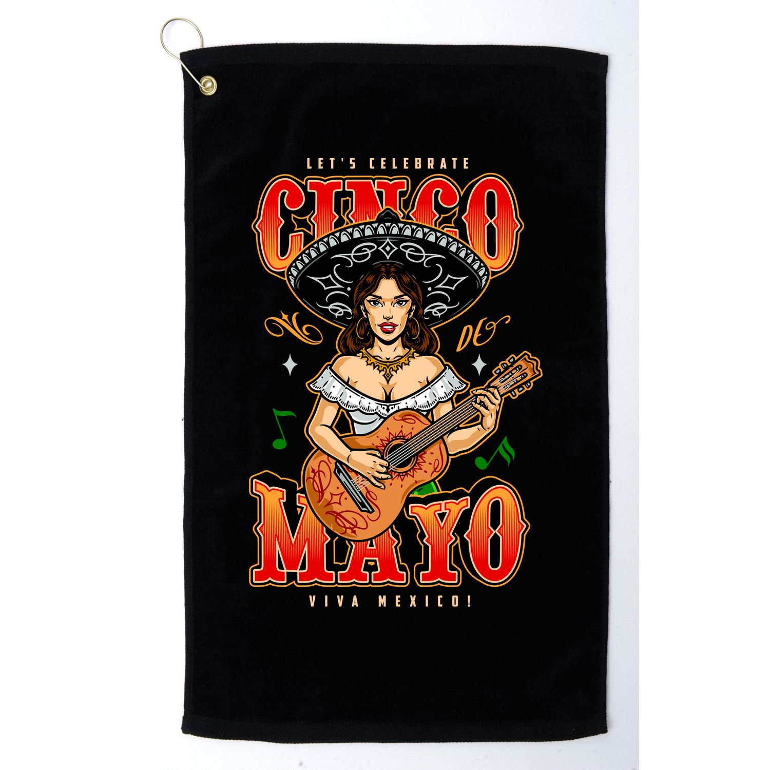 Cinco De Mayo Women Playing Banjo Golf Towel