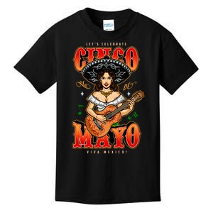 Cinco De Mayo Women Playing Banjo Kids T-Shirt