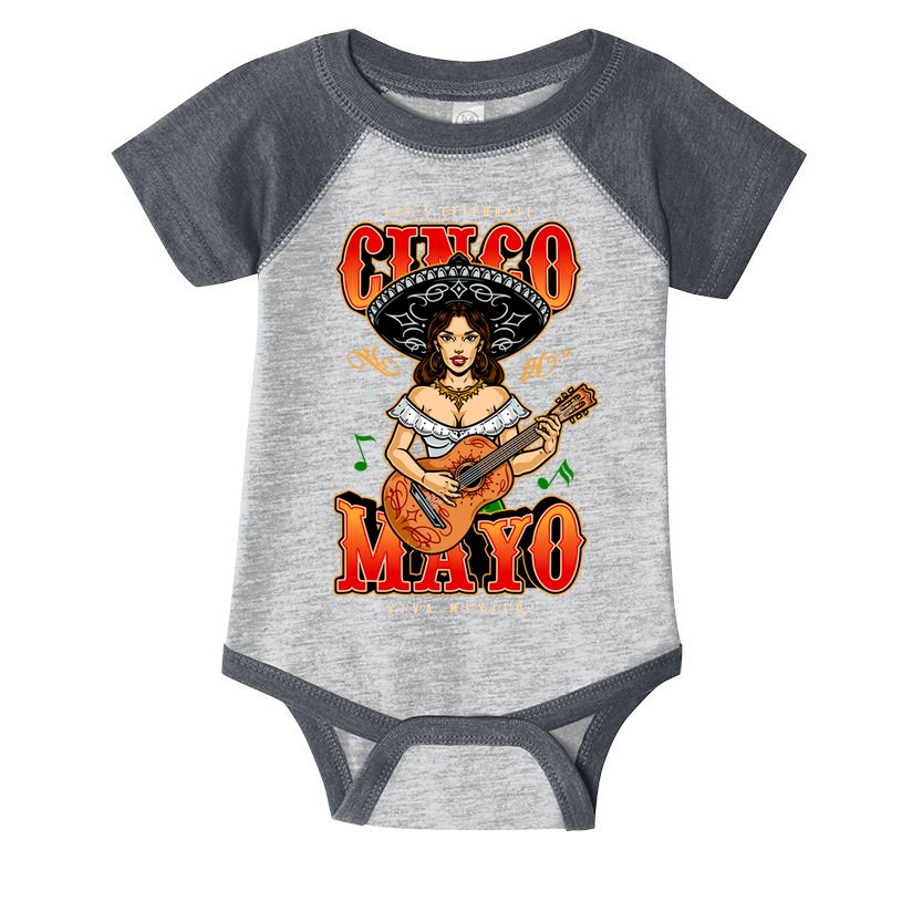 Cinco De Mayo Women Playing Banjo Infant Baby Jersey Bodysuit