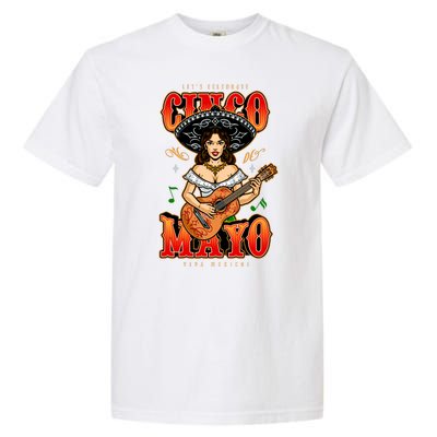 Cinco De Mayo Women Playing Banjo Garment-Dyed Heavyweight T-Shirt