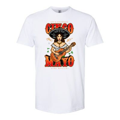 Cinco De Mayo Women Playing Banjo Softstyle® CVC T-Shirt