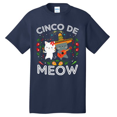 Cinco De Meow Mexican Kawaii Cat Kitten Tall T-Shirt