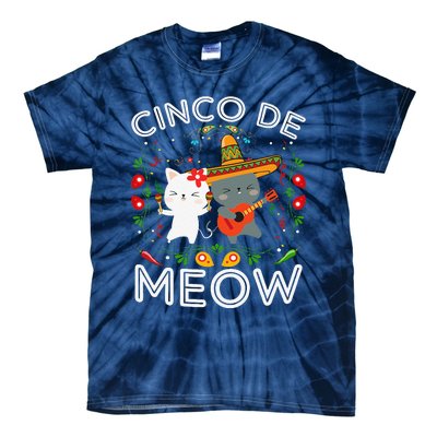 Cinco De Meow Mexican Kawaii Cat Kitten Tie-Dye T-Shirt