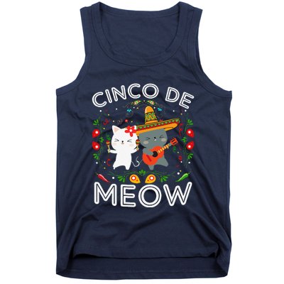 Cinco De Meow Mexican Kawaii Cat Kitten Tank Top