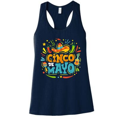 Cinco De Mayo Fiesta Surprise Camisa 5 De Mayo Viva Mexico Women's Racerback Tank